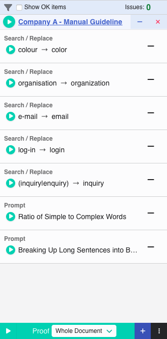 AI Proofing - Main screen